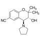 6-Cyano-3,4-dihydro-2,2-dimethyl-trans-4-(1-pyrrolidinyl)-2H-benzo-[b]-pyrano-3-ol (CAS 75611-78-8) - chemical structure imag