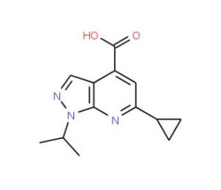 6-cyclopropyl-1-isopropyl-1H-pyrazolo[3,4-b]pyridine-4-carboxylic acid (CAS 851288-57-8) - chemical structure image