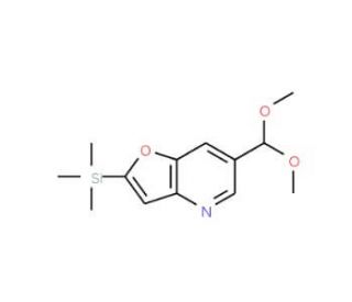 6-(Dimethoxymethyl)-2-(trimethylsilyl)-furo[3,2-b]pyridine (CAS 1186310-76-8) - chemical structure image