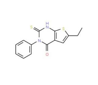 6-Ethyl-2-mercapto-3-phenyl-3H-thieno[2,3-d]pyrimidin-4-one - chemical structure image