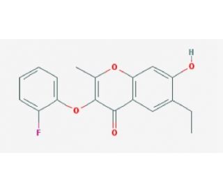 6-Ethyl-3-(2-fluoro-phenoxy)-7-hydroxy-2-methyl-chromen-4-one - chemical structure image