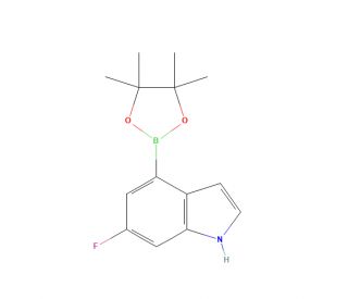 6-Fluoro-1H-indole-4-boronic acid, pinacol ester (CAS 955978-85-5) - chemical structure image