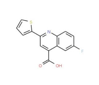 6-Fluoro-2-thiophen-2-yl-quinoline-4-carboxylic acid (CAS 33289-53-1) - chemical structure image