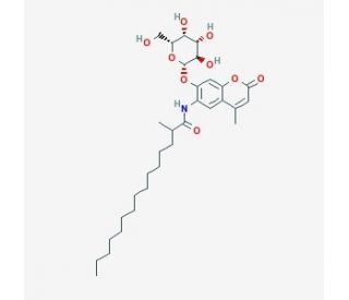 6-Hexadecanoylamino-4-methylumbelliferyl &beta;-D-Galactopyranoside (CAS 94452-17-2) - chemical structure image