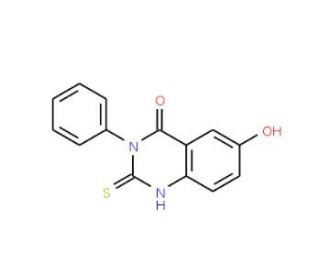 6-Hydroxy-2-mercapto-3-phenyl-3H-quinazolin-4-one - chemical structure image