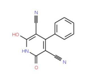 6-Hydroxy-2-oxo-4-phenyl-1,2-dihydro-pyridine-3,5-dicarbonitrile - chemical structure image