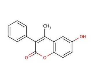 6-hydroxy-4-methyl-3-phenyl-2H-chromen-2-one - chemical structure image