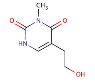6-Hydroxy-5-(2-hydroxyethyl)-1-methylpyrimidin-2(1H)-one - chemical structure image
