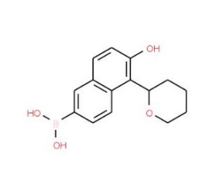 6-Hydroxy-5-(tetrahydropyran-2-yl)naphthalene-2-boronic acid (CAS 1150114-57-0) - chemical structure image