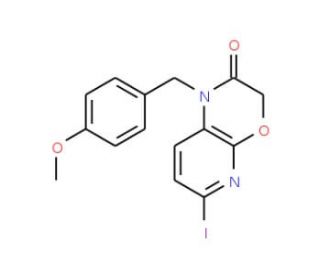 6-Iodo-1-(4-methoxybenzyl)-1H-pyrido-[2,3-b][1,4]oxazin-2(3H)-one (CAS 1186310-96-2) - chemical structure image