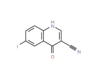 6-iodo-4-oxo-1,4-dihydroquinoline-3-carbonitrile - chemical structure image