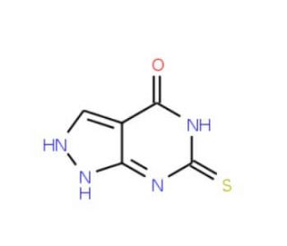 6-mercapto-1,5-dihydro-4H-pyrazolo[3,4-d]pyrimidin-4-one - chemical structure image