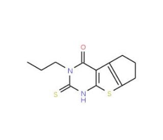 6-Mercapto-5-propyl-1,2,3,5-tetrahydro-8-thia-5,7-diaza-cyclopenta[a]inden-4-one - chemical structure image