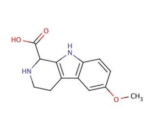 6-Methoxy-1,2,3,4-tetrahydro-9H-pyrido[3,4-b]indole-1-carboxylic acid (CAS 17952-63-5) - chemical structure image