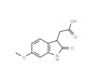 (6-Methoxy-2-oxo-2,3-dihydro-1H-indol-3-yl)acetic acid (CAS 885272-28-6) - chemical structure image