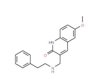 6-Methoxy-3-(phenethylamino-methyl)-1H-quinolin-2-one - chemical structure image