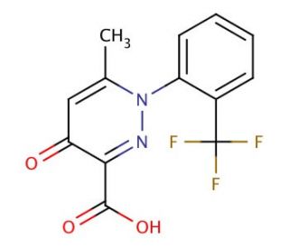 6-methyl-4-oxo-1-[2-(trifluoromethyl)phenyl]-1,4-dihydropyridazine-3-carboxylic acid - chemical structure image