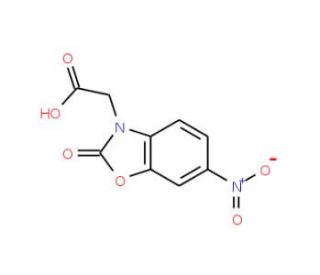 (6-nitro-2-oxo-1,3-benzoxazol-3(2H)-yl)acetic acid (CAS 19739-41-4) - chemical structure image