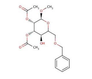 6-O-Benzyl-2,3-di-O-acetyl-methyl-&alpha;-D-glucopyranoside (CAS 162284-50-6) - chemical structure image