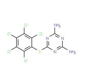 6-Pentachlorophenylsulfanyl-[1,3,5]triazine-2,4-diamine - chemical structure image