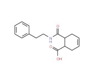 6-Phenethylcarbamoyl-cyclohex-3-ene-carboxylic acid - chemical structure image