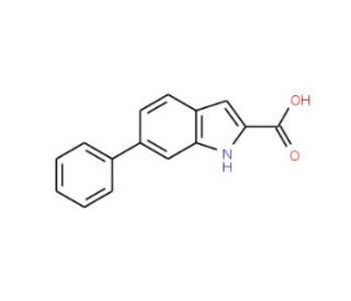 6-phenyl-1H-indole-2-carboxylic acid (CAS 383132-65-8) - chemical structure image