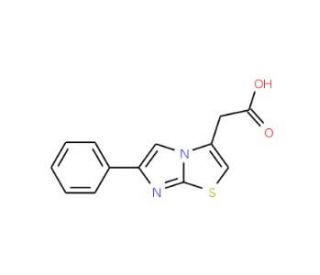 (6-phenylimidazo[2,1-b][1,3]thiazol-3-yl)acetic acid (CAS 68347-91-1) - chemical structure image