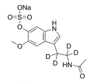 6-Sulfatoxy Melatonin-d4 Sodium (CAS 1309935-98-5) - chemical structure image
