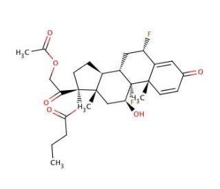 6&alpha;,9&alpha;-Difluoroprednisolone 21-acetate 17-butyrate (CAS 23674-86-4) - chemical structure image