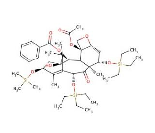 7,10-Bis[O-(triethylsilyl)]-10-deacetyl-13-O-trimethylsilyl Baccatin III (CAS 159383-93-4) - chemical structure image