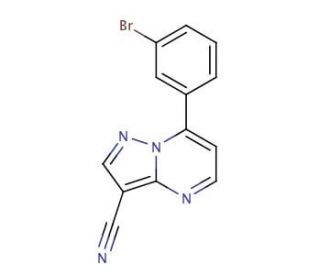 7-(3-Bromophenyl)pyrazolo[1,5-a]pyrimidine-3-carbonitrile (CAS 933054-30-9) - chemical structure image