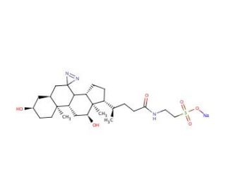7,7-Azo-3-&alpha;,12-&alpha;-dihydroxytaurocholanic Acid Sodium Salt (CAS 72741-86-7) - chemical structure image
