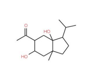 7-Acetyl-5,8-dihydroxy-4-isopropyl-1-methylbicyclo[4.3.0]nonane (CAS 457949-49-4) - chemical structure image