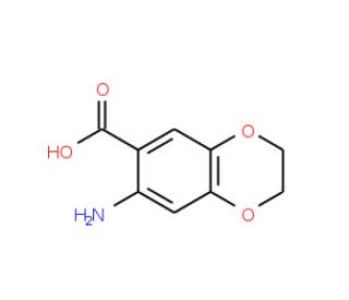 7-amino-2,3-dihydro-1,4-benzodioxine-6-carboxylic acid (CAS 99358-09-5) - chemical structure image