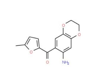 (7-Amino-2,3-dihydro-benzo[1,4]dioxin-6-yl)-(5-methyl-furan-2-yl)-methanone - chemical structure image
