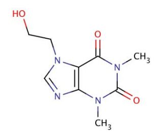 7-(&beta;-Hydroxyethyl)-theophylline (CAS 519-37-9) - chemical structure image