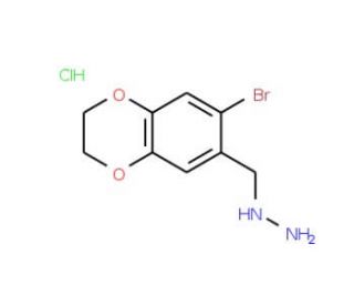 [(7-bromo-2,3-dihydro-1,4-benzodioxin-6-yl)methyl]hydrazine hydrochloride (CAS 926229-75-6) - chemical structure image
