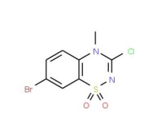 7-Bromo-3-chloro-4-methyl-4H-1,2,4-benzothiadiazin-1,1-dioxide - chemical structure image