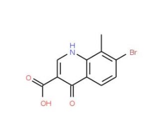 7-Bromo-4-hydroxy-8-methylquinoline-3-carboxylic acid (CAS 1189107-54-7) - chemical structure image