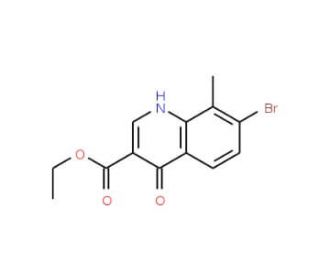 7-Bromo-4-hydroxy-8-methylquinoline-3-carboxylic acid ethyl ester (CAS 1189107-52-5) - chemical structure image