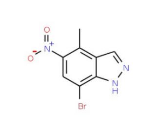 7-Bromo-4-methyl-5-nitro-1H-indazole (CAS 952183-46-9) - chemical structure image