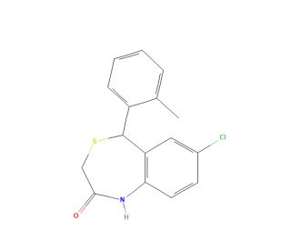 7-Chloro-1,5-dihydro-5-(2-methylphenyl)-4,1-benzothiazepin-2(3H)-one (CAS 488829-66-9) - chemical structure image