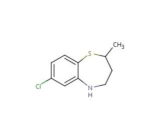 7-chloro-2-methyl-2,3,4,5-tetrahydro-1,5-benzothiazepine - chemical structure image