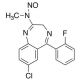 7-Chloro-5-(2-fluorophenyl)-2-(N-nitrosomethylamino)-3H-1,4-benzodiazepine (CAS 59467-62-8) - chemical structure image