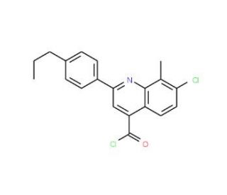 7-chloro-8-methyl-2-(4-propylphenyl)quinoline-4-carbonyl chloride - chemical structure image