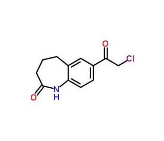 7-(chloroacetyl)-1,3,4,5-tetrahydro-2H-1-benzazepin-2-one (CAS 154195-54-7) - chemical structure image