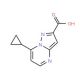 7-Cyclopropyl-pyrazolo[1,5-a]pyrimidine-2-carboxylic acid - chemical structure image