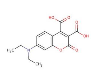 7-Diethylaminocoumarin-3,4-dicarboxylic acid - chemical structure image