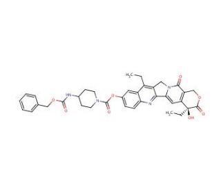 7-Ethyl-10-(4-[[benzylcarbamoyl]amino]-1-piperidino)carbonyloxycamptothecin - chemical structure image