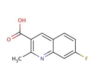 7-Fluoro-2-methylquinoline-3-carboxylic acid (CAS 879361-44-1) - chemical structure image